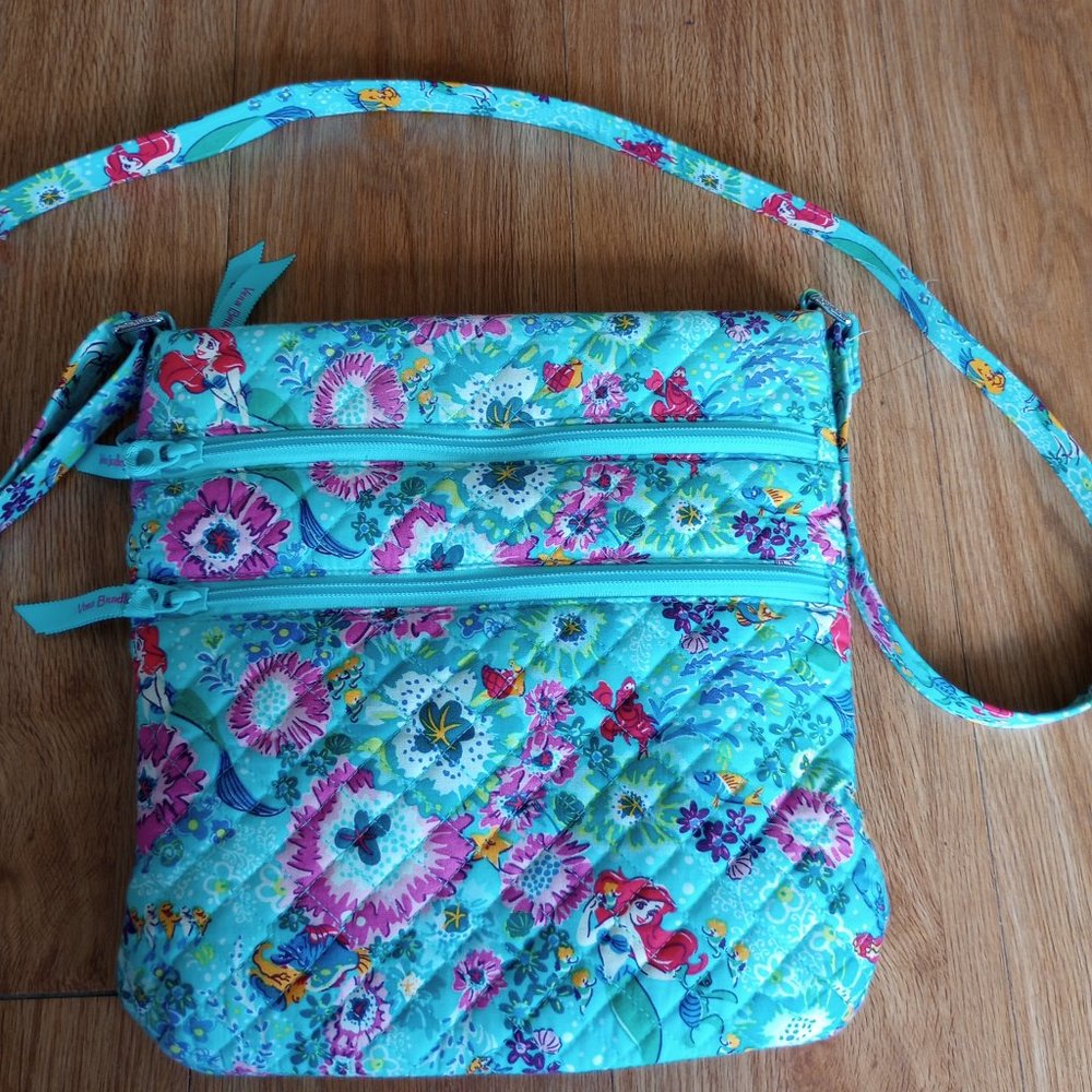 Disney Collection Ariel Floral Vera Bradley triple zip hipster crossbody
